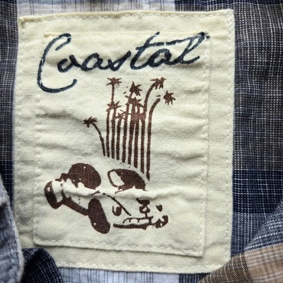 Coastal‎ Western Shirt Plaid Pearl Snap Button Up Cowboy Rodeo Medium - Picture 4 of 9